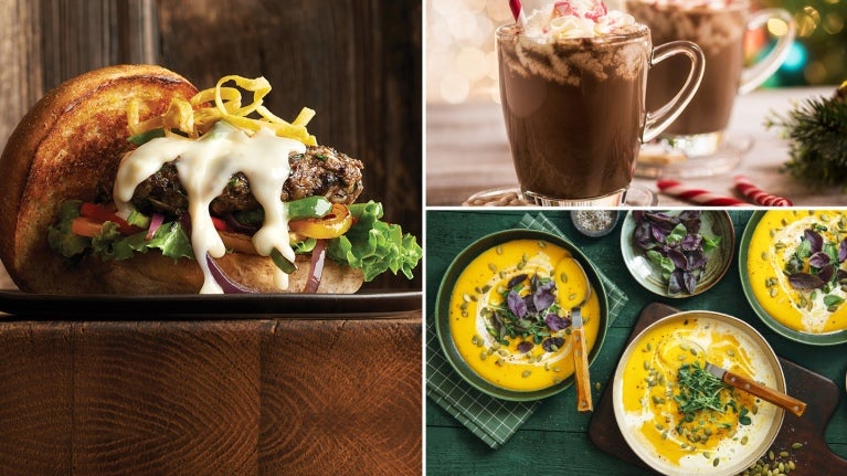 Limited time offers cover image with burger soup and coffee