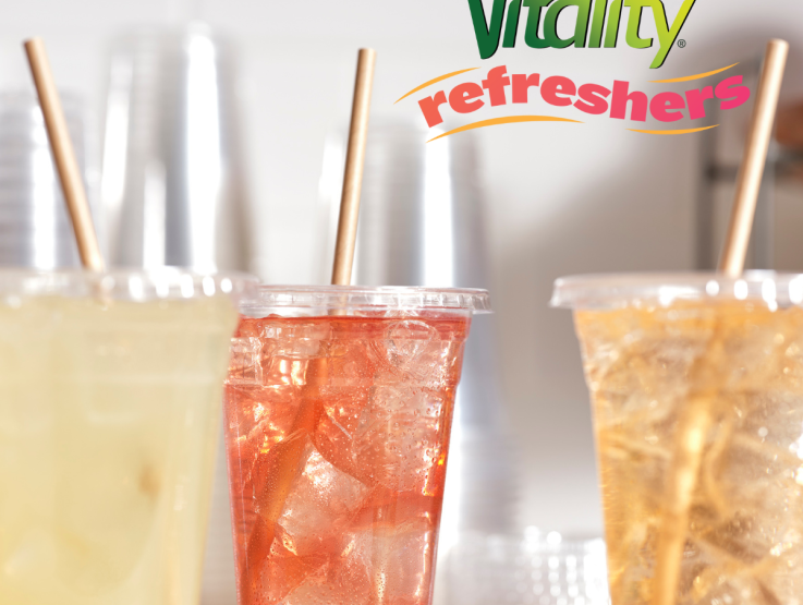 Vitality Refresher drinks with straws