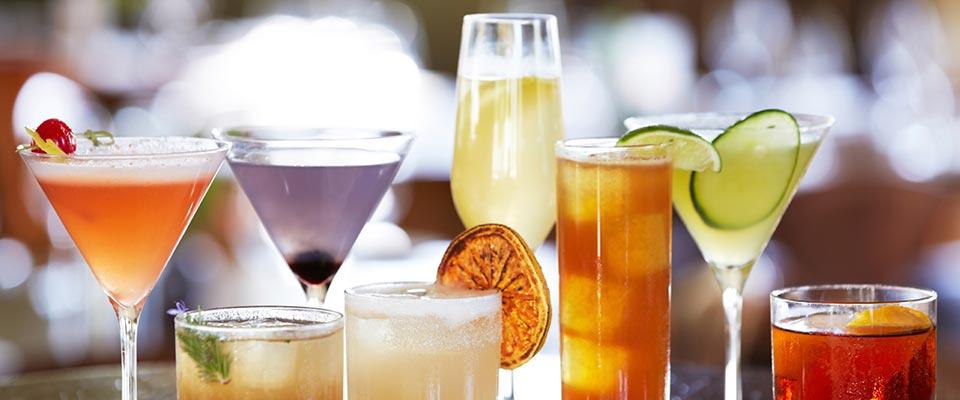 Assortment of craft cocktails