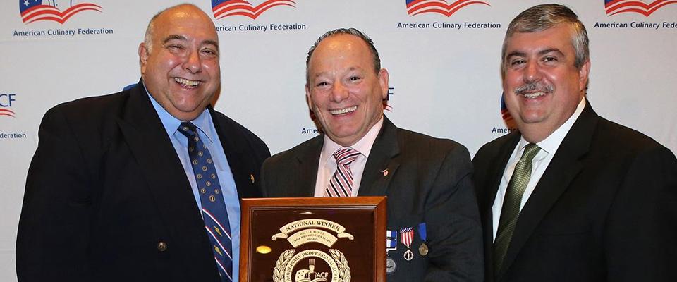 Chef Ralph Feraco accepts the Dr. L.J. Minor Chef Professionalism Award
