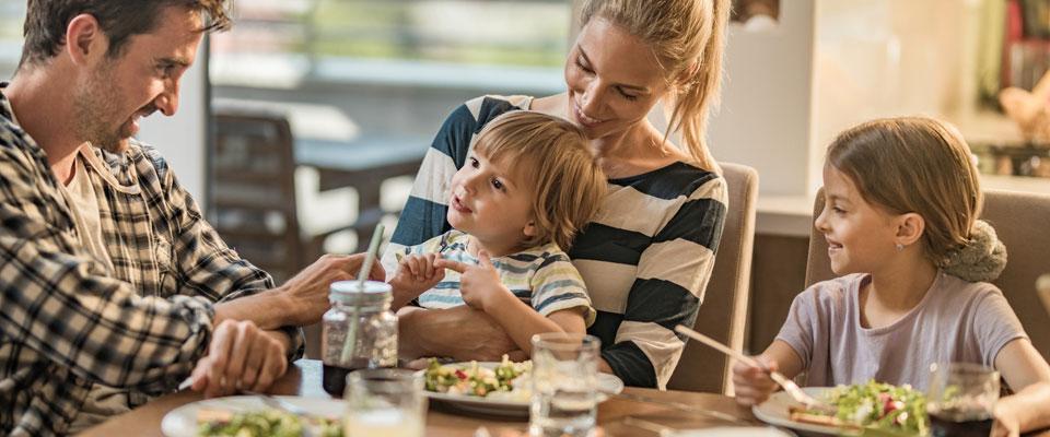 Family sharing a meal