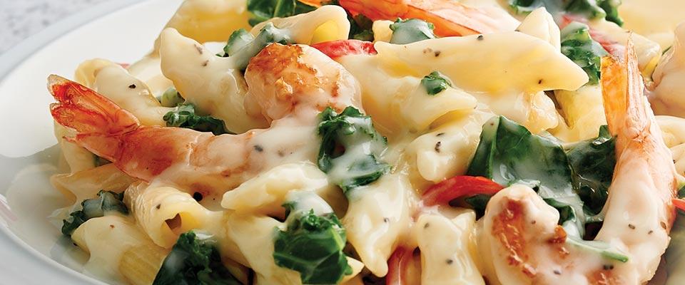 Plate of Stouffer's Alfredo Sauce over pouch