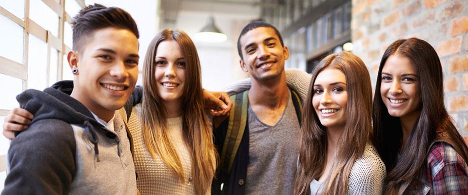 Group of college students