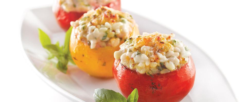 Plate of stuffed tomatoes