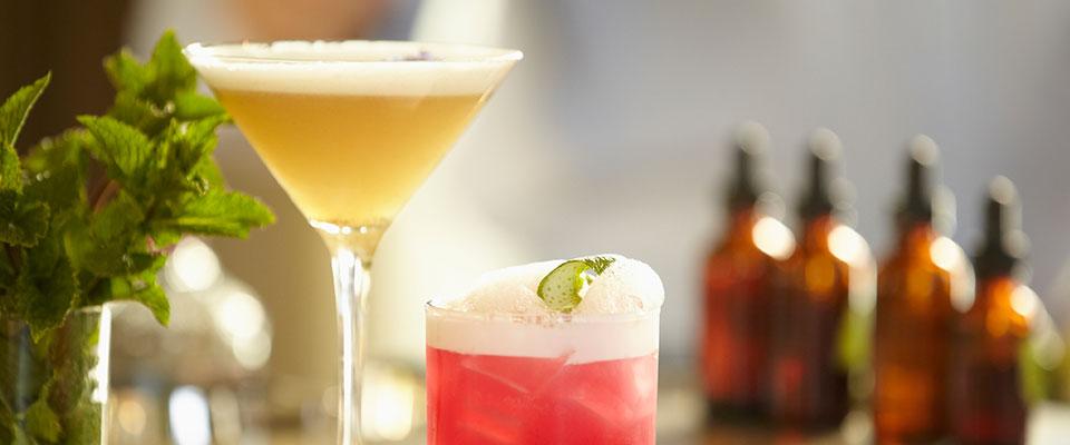 Colorful signature cocktails