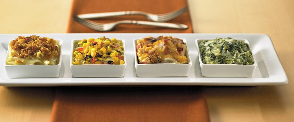 Flight of side dishes