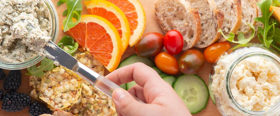 Platter of vegan appetizers