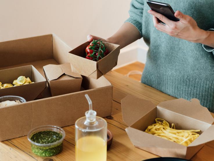 opening up a meal kit