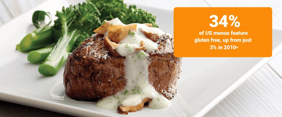 Creamed of mushroom gravy poured over steak