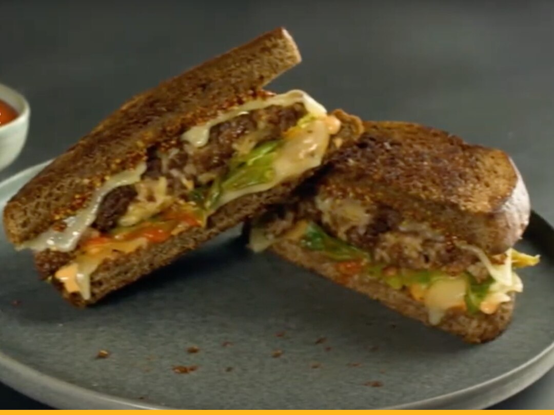 Stuffed Cabbage Patty Melt Sandwich on a Plate