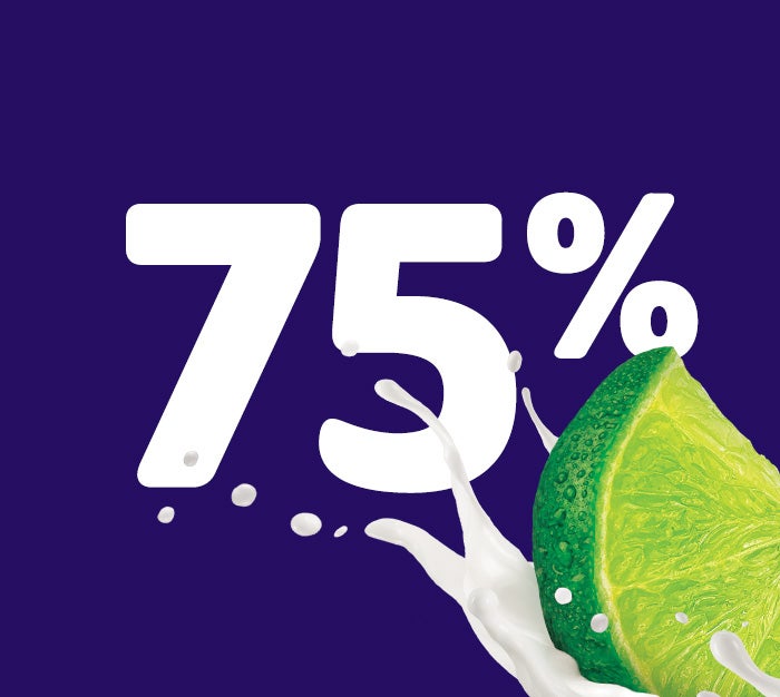 A lime slice with 75% juice on it, showcasing its vibrant green color and the refreshing citrus flavor it holds