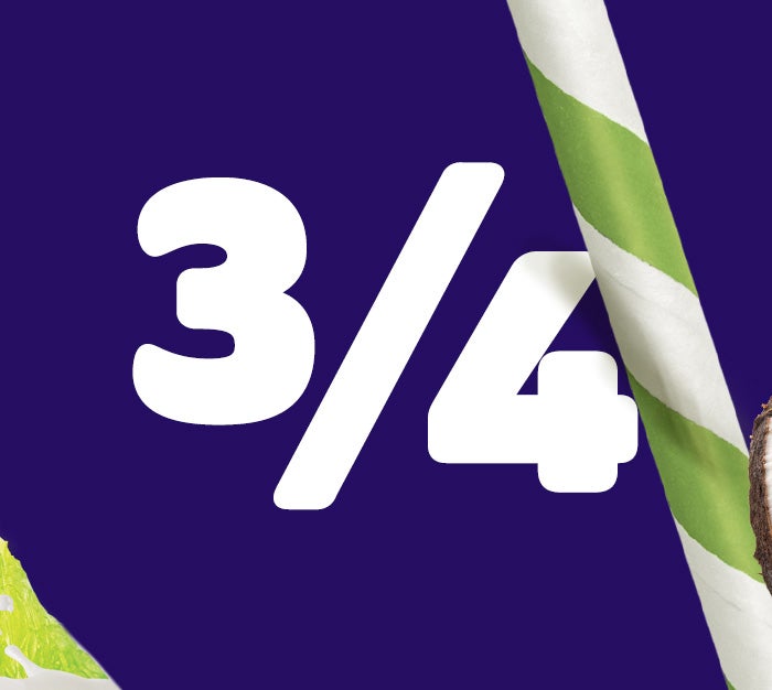 A discounted coconut with a 25% off sticker