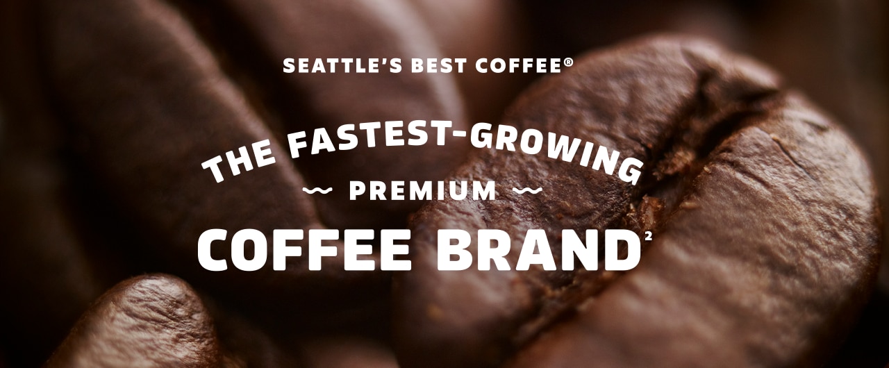 Up close view of coffee beans