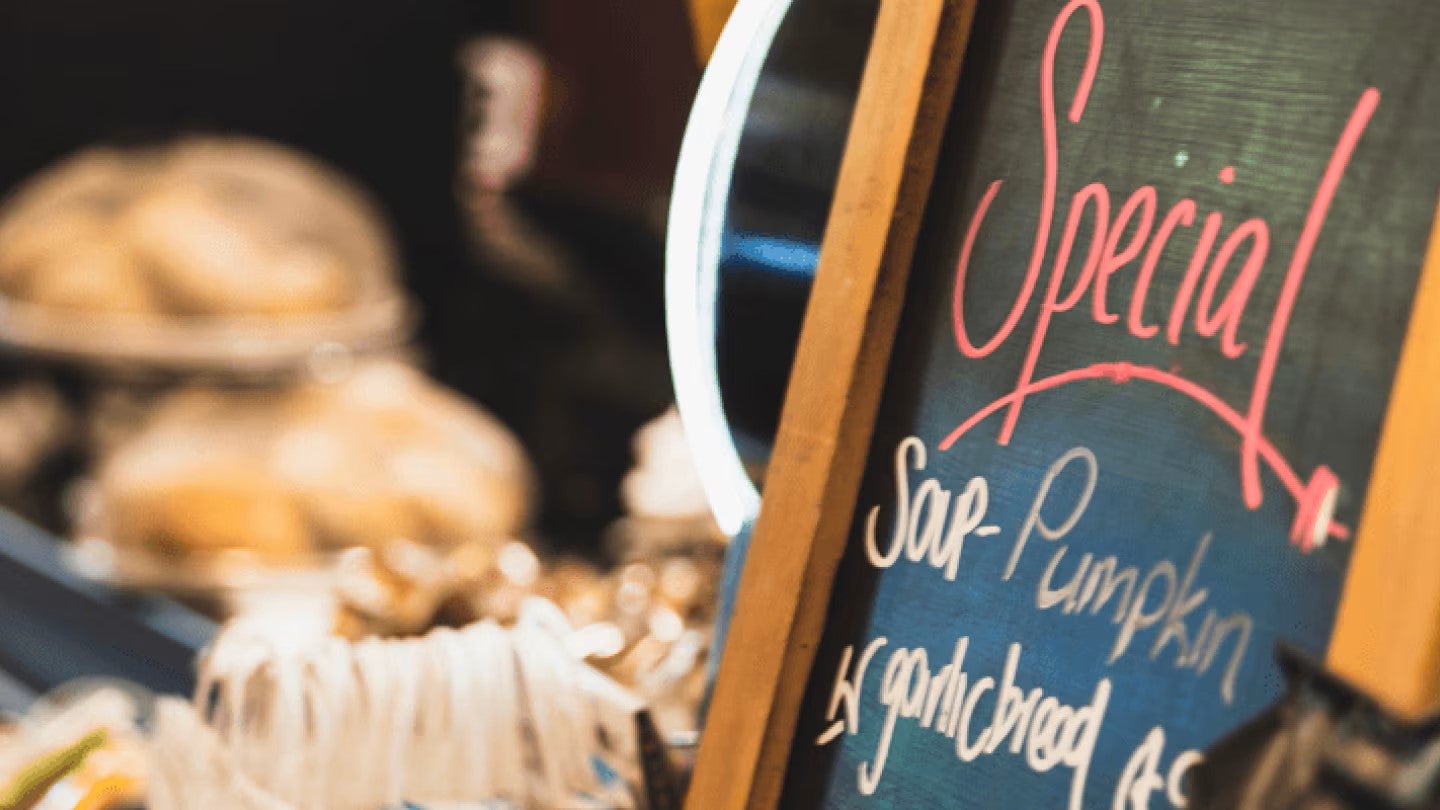 chalkboard with written menu specials