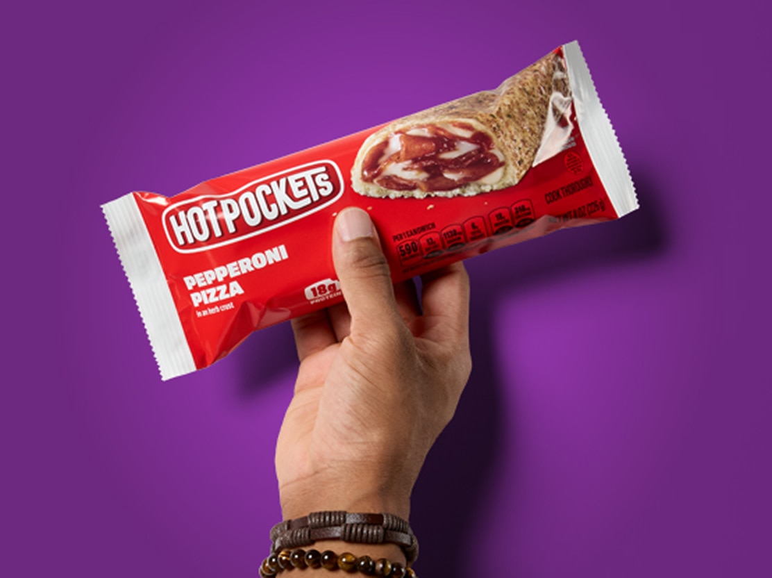 Hand holding Hot Pockets