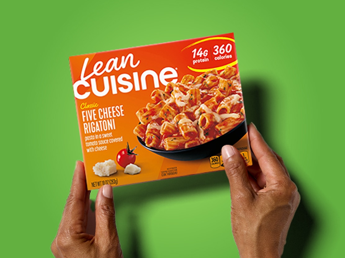 Hand holding LeanCuisine