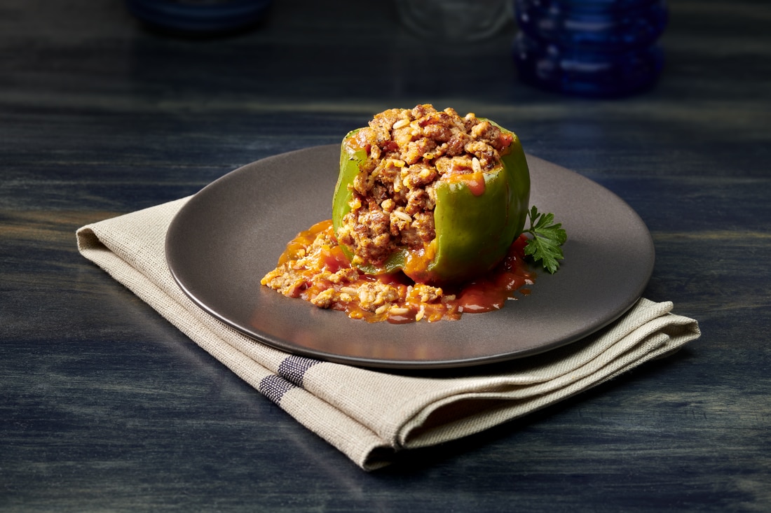 Stouffer's green peppers with beef and tomato sauce