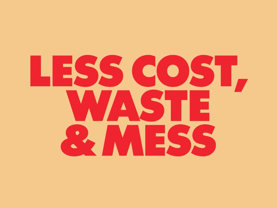 Coffee mate less cost waste and mess icon
