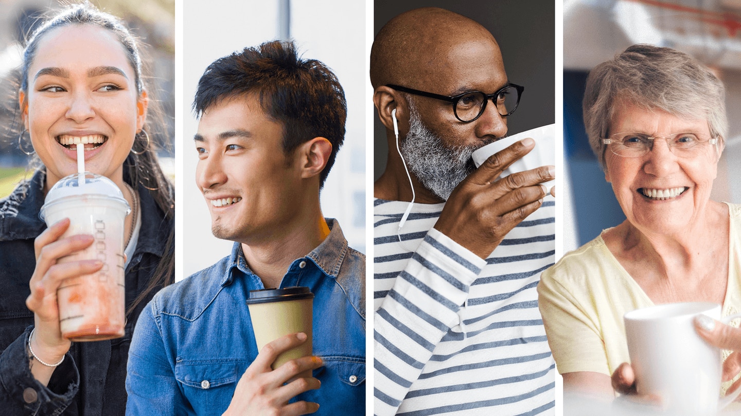 people holding and sipping beverages