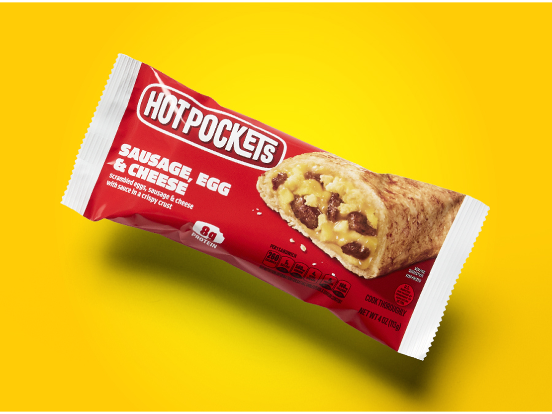 Hot Pockets yellow background