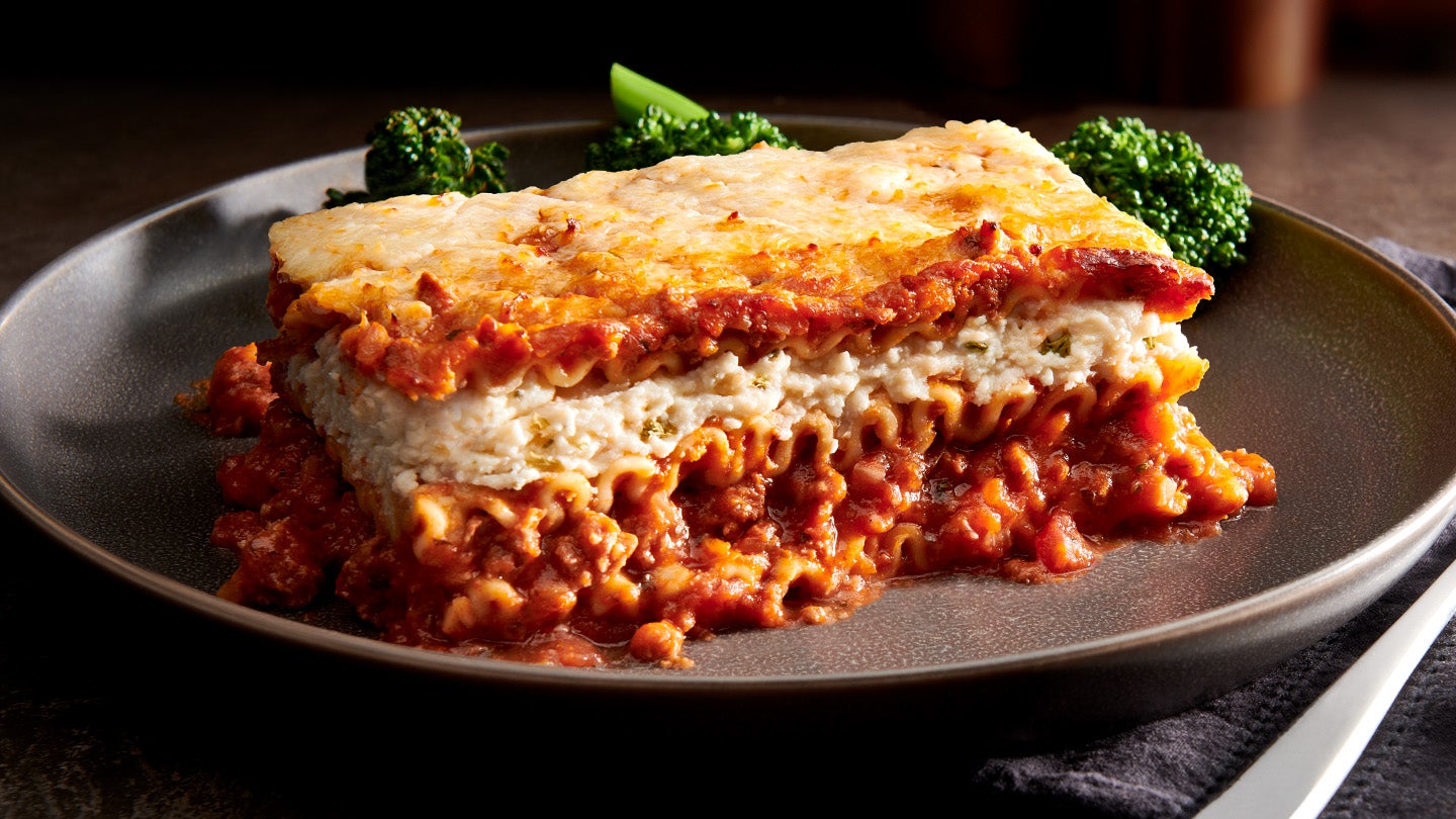 Stouffers lasagna grey plate