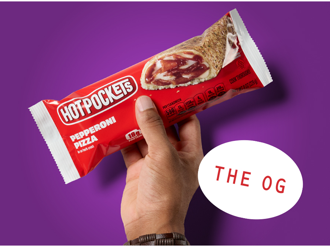 hand holding Hot Pocket