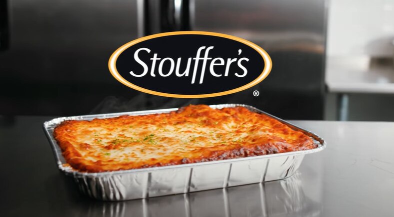 Stouffers lasagna with meat sauce in tray