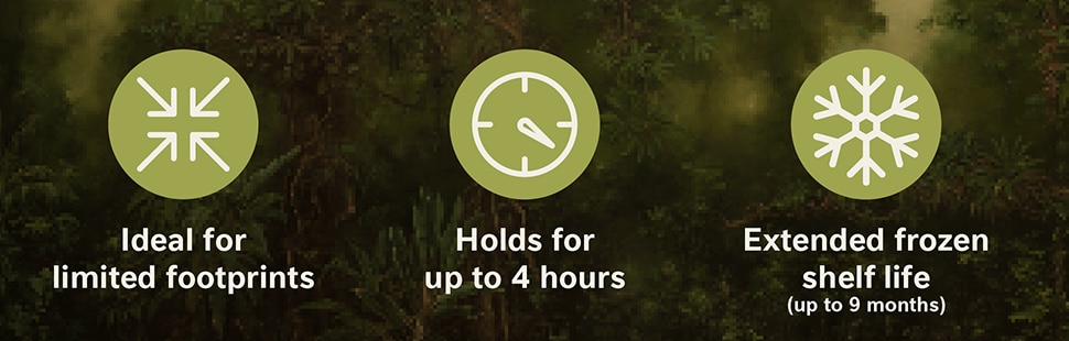 TOMA Empanadas are ideal for limited footprints, hold for up to 4 hours and have an extended frozen shelf life up to 9 months