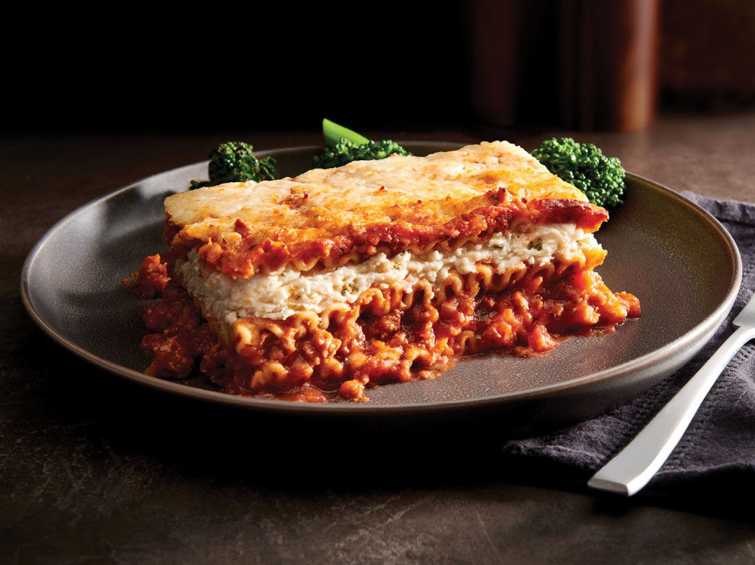 Stouffers lasagna with meat sauce on plate