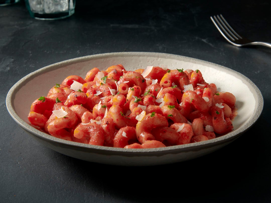 stouffers pasta in spicy red sauce in bowl