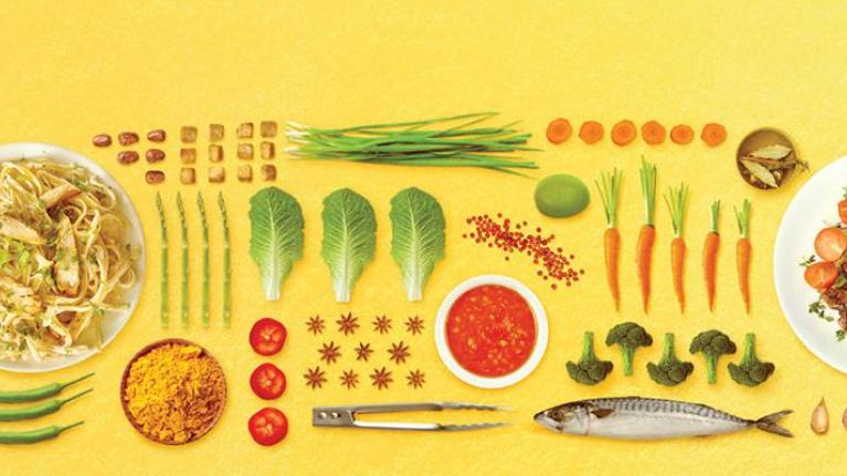Image montage of foods with global flavors