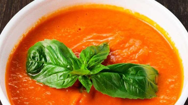 Cup of gazpacho soup