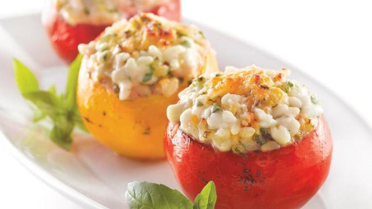 Plate of stuffed tomatoes