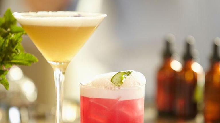 Colorful signature cocktails
