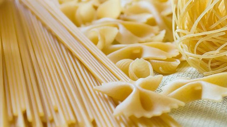 Pasta varieties in soft focus