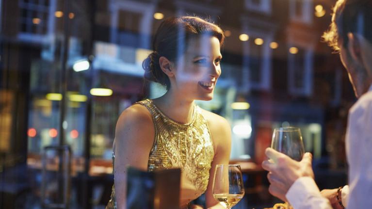 a couple having drinks