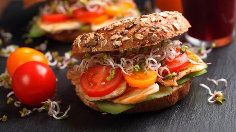 Up close of a healthy sandwich