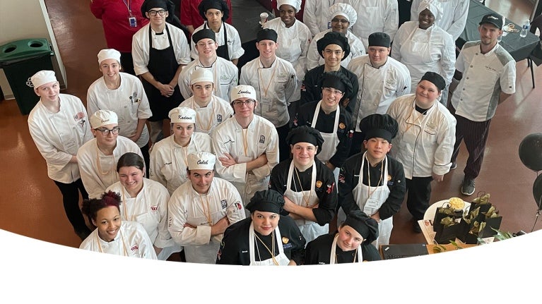 Overhead image of chefs