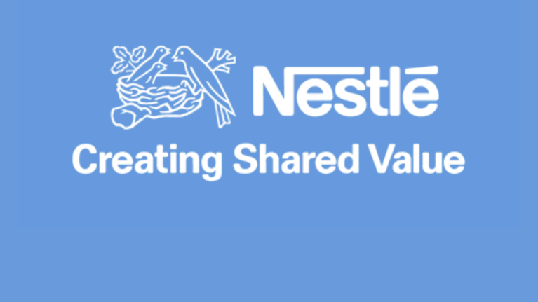 Nestle Logo plus the words, "Creating Shared Value"