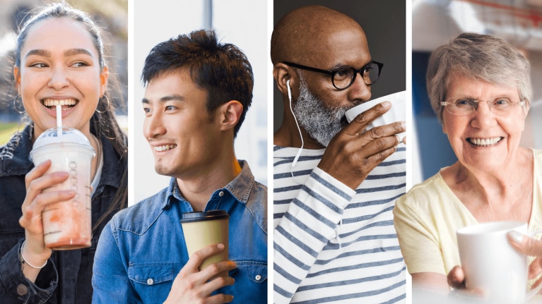 people holding and sipping beverages