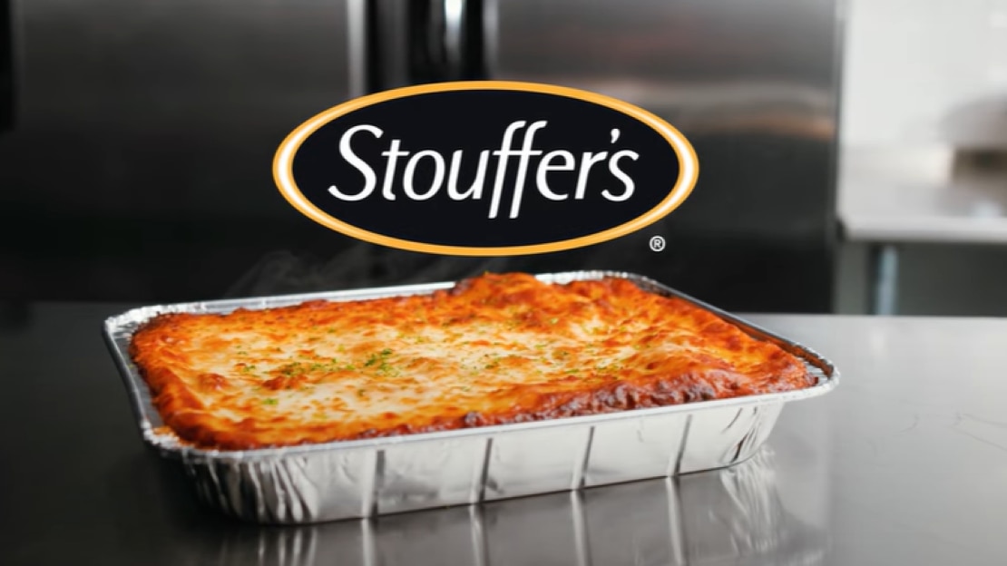 Stouffers lasagna with meat sauce in tray