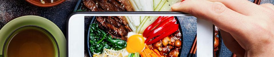 Taking a picture of a meal with phone