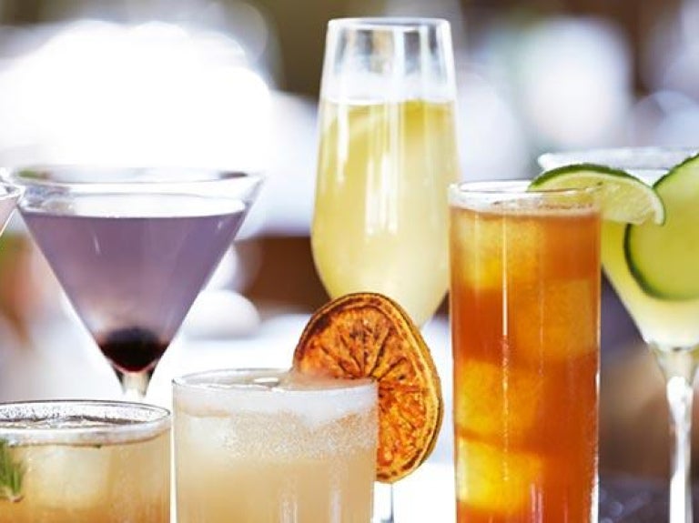 Assortment of craft cocktails