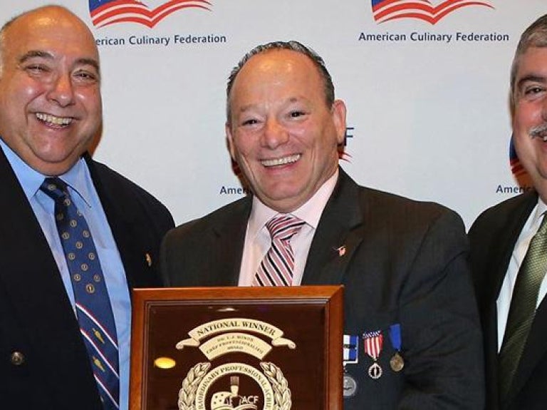 Chef Ralph Feraco accepts the Dr. L.J. Minor Chef Professionalism Award