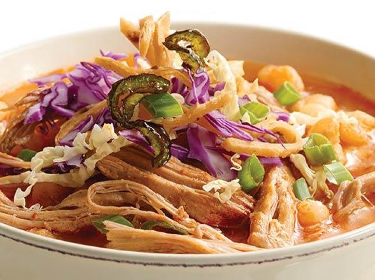 Bowl of pork pozole