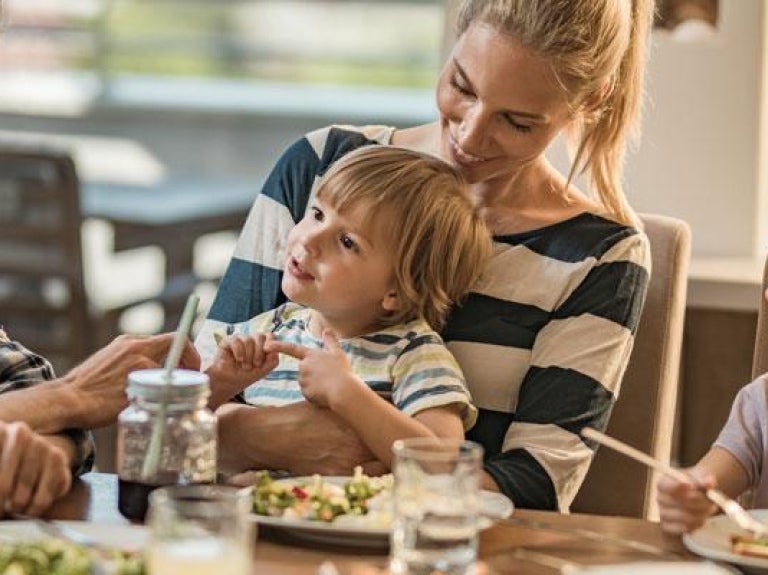 Family sharing a meal