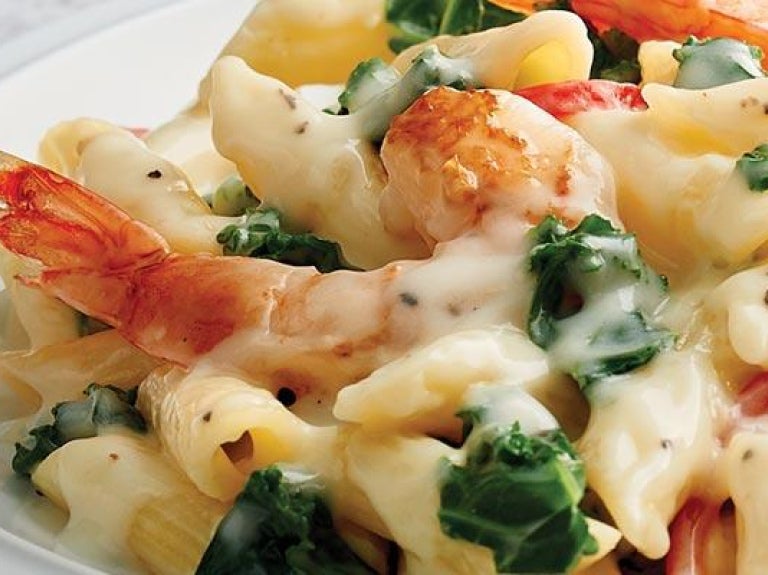Plate of Stouffer's Alfredo Sauce over pouch