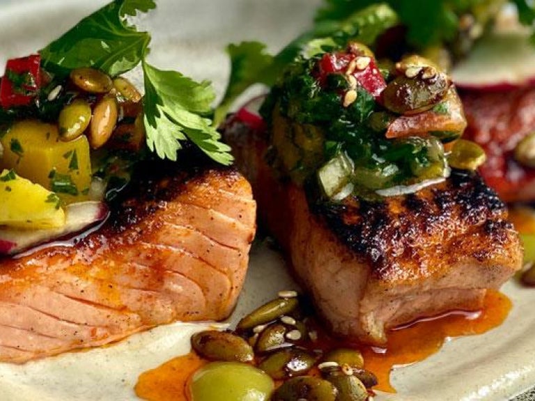 Plated fish dish