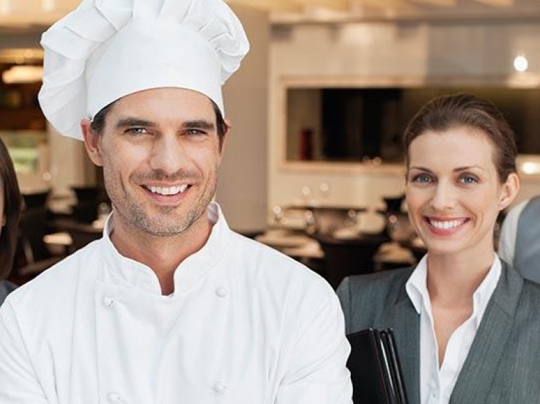 Team of food service industry employees