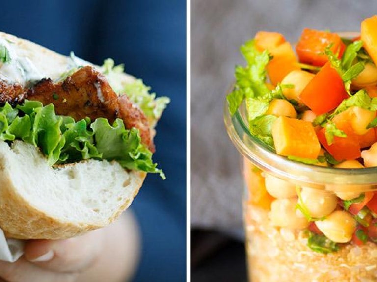 Grab and go sandwich; quinoa and amaranth salad